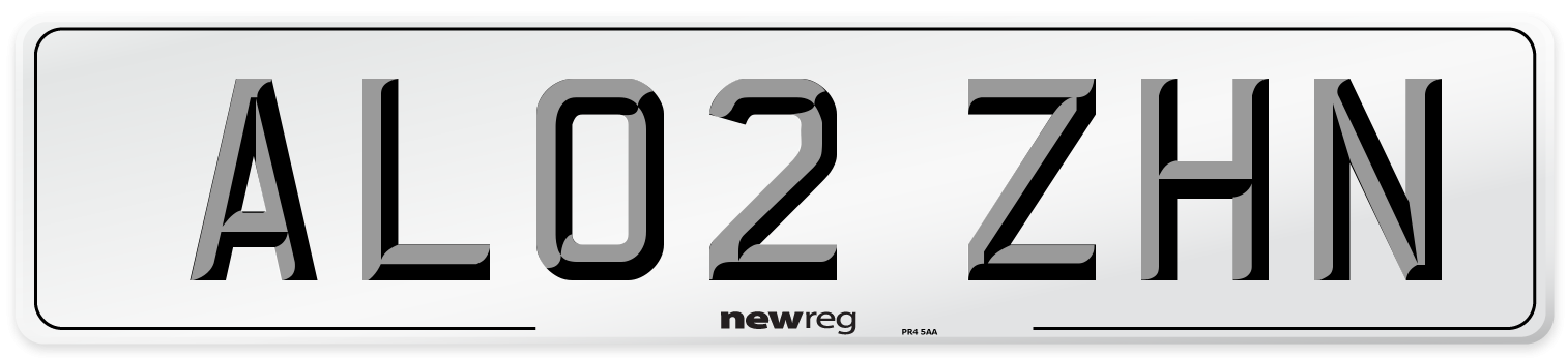 AL02 ZHN Number Plate from New Reg